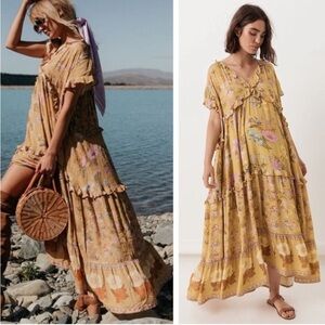 Spell and the Gypsy Wild Bloom Yellow Maxi Dress in Mustard